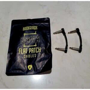 Rock Stock Guitar Flat Patch Cables 2 Inch C-Shape Effect Pedal Cables 2 Pack